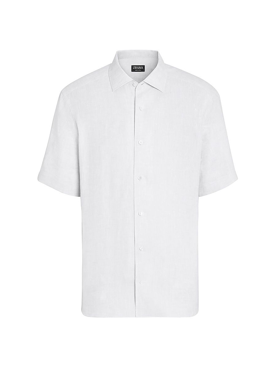 Men's Linen Shirt - White - Size XXL