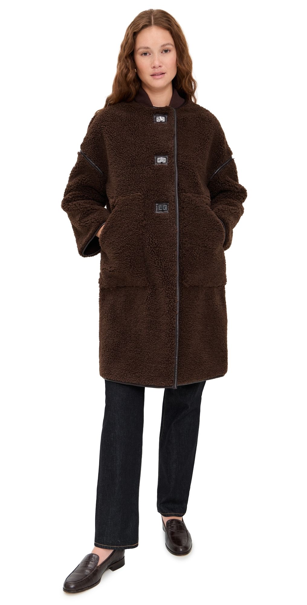 ba & sh Millie Coat Chocolat 0