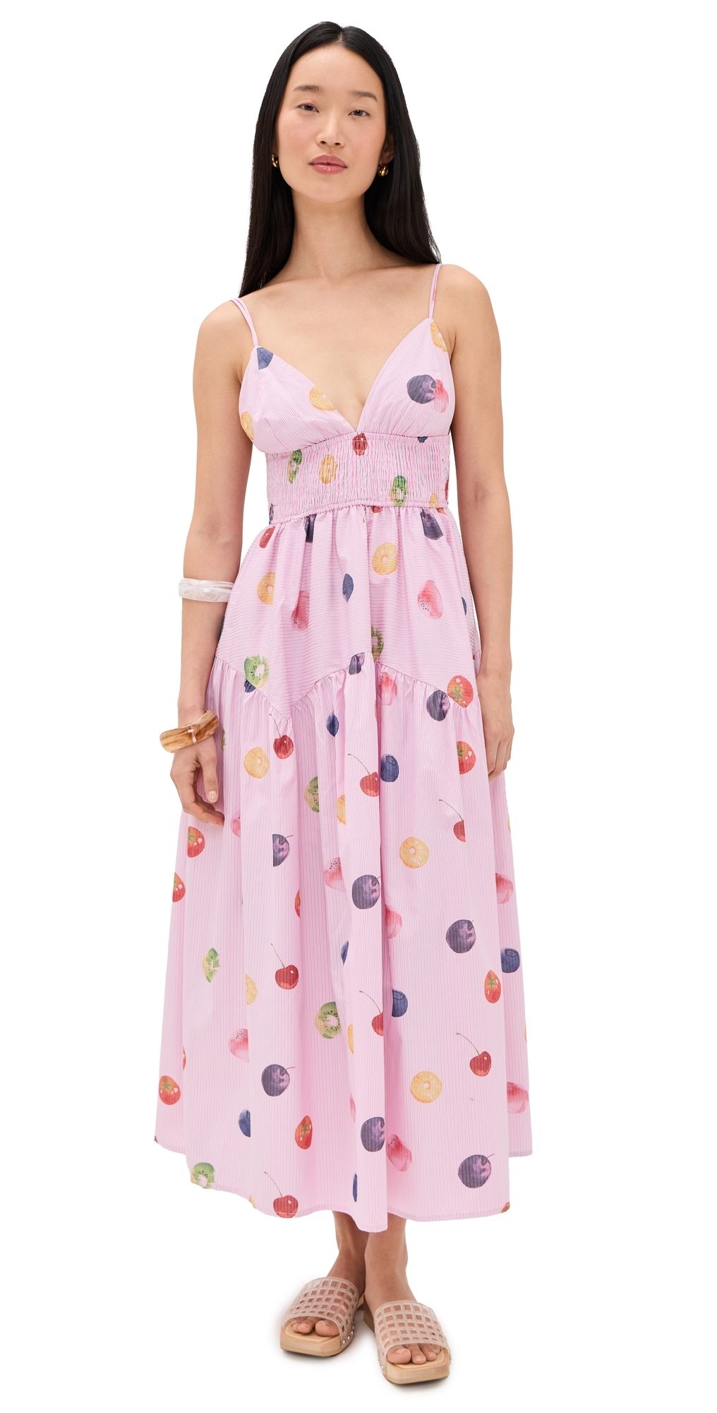 En Saison Fruit Medley Maxi Dress Pink Multi M