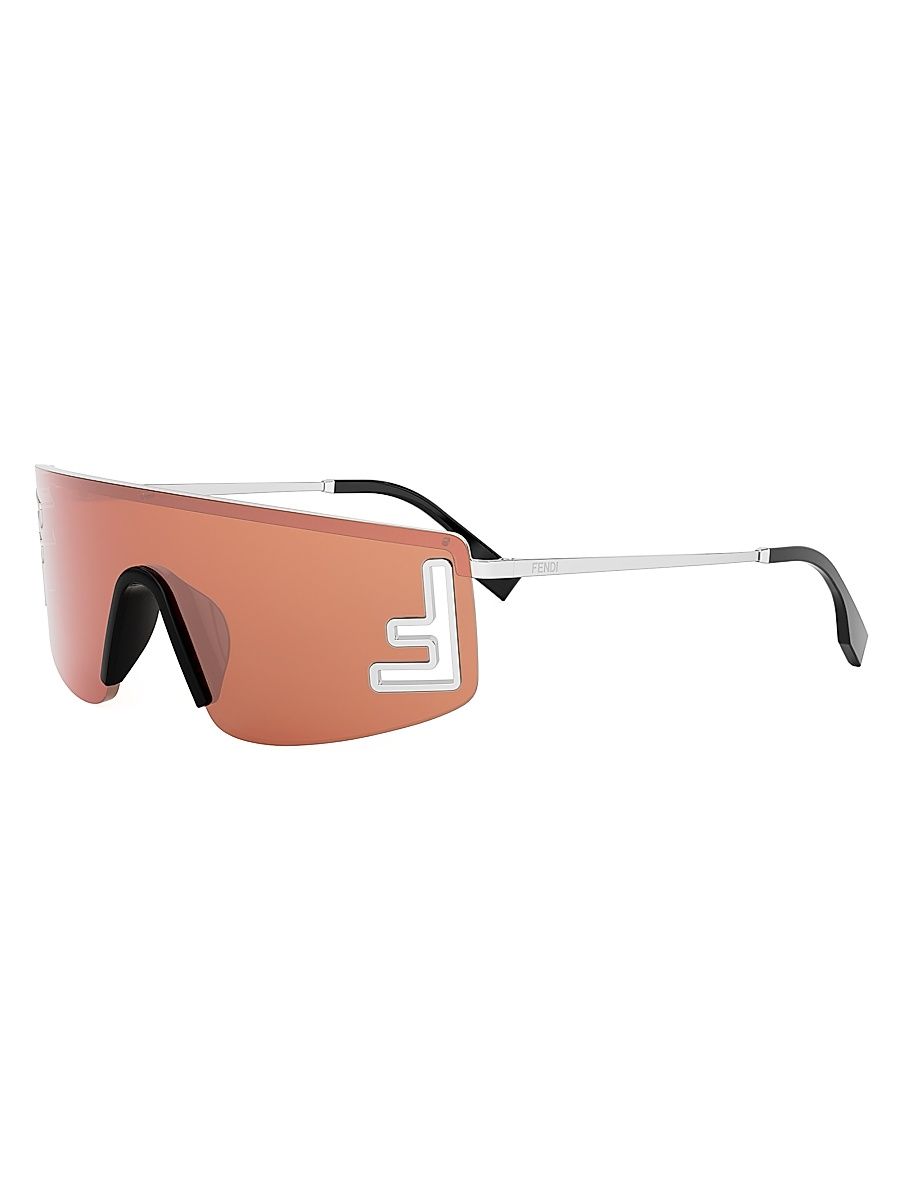 Men's Sport 141MM Shield Sunglasses - Shiny Palladium Bordeaux