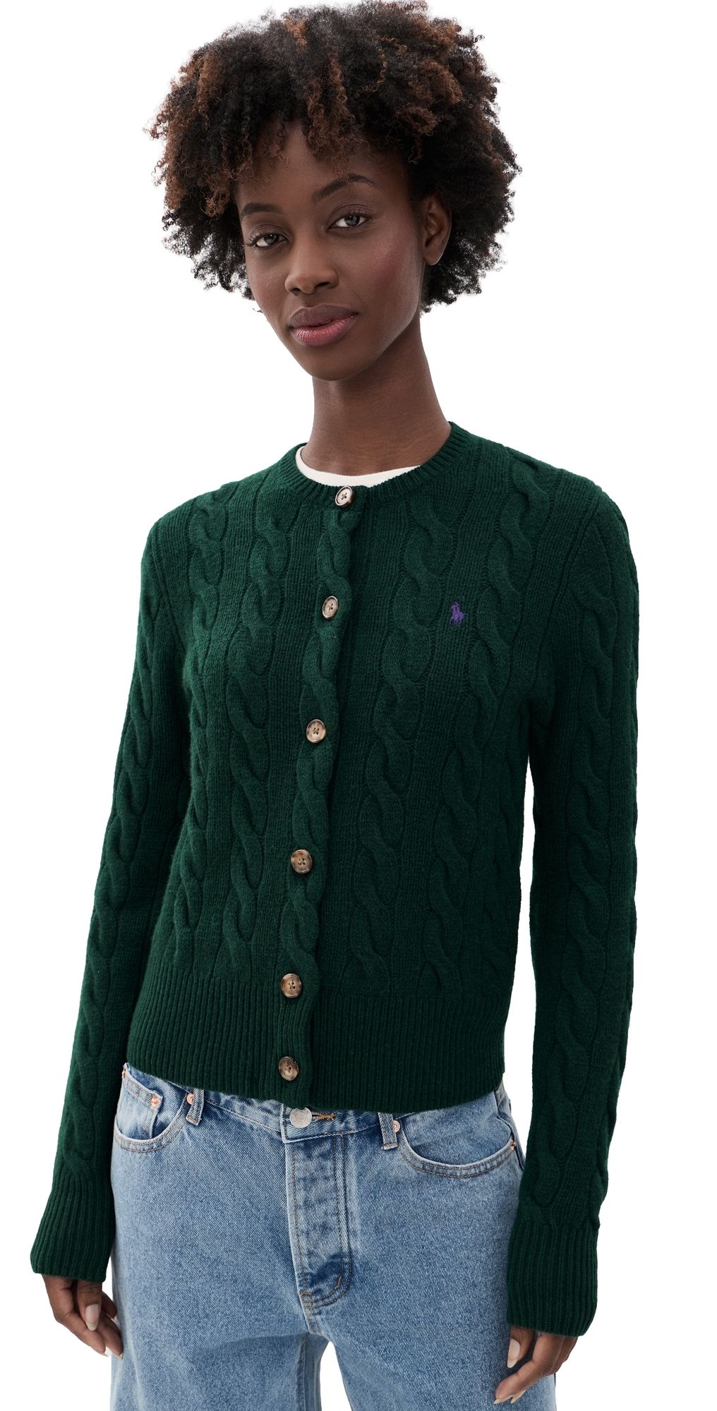 Polo Ralph Lauren Cable Knit Cardigan College Green XL