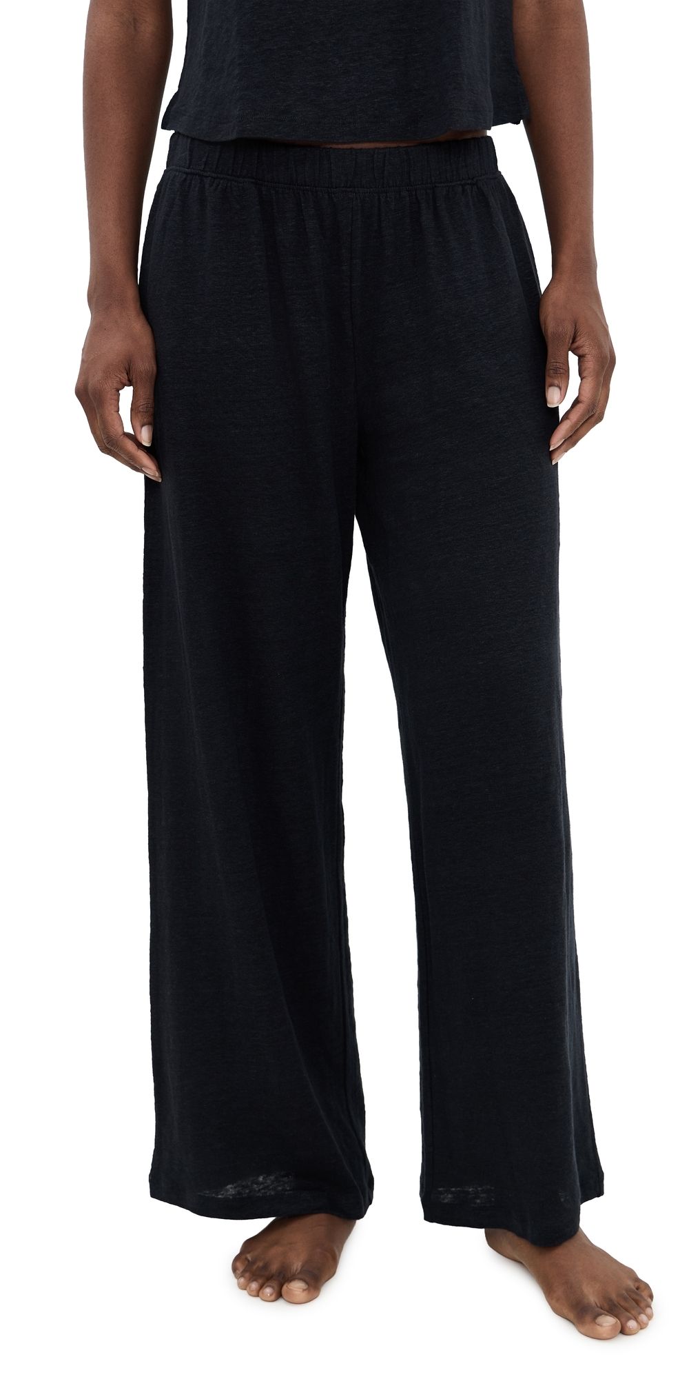 Eberjey Organic Linen Knit Pants Black XS