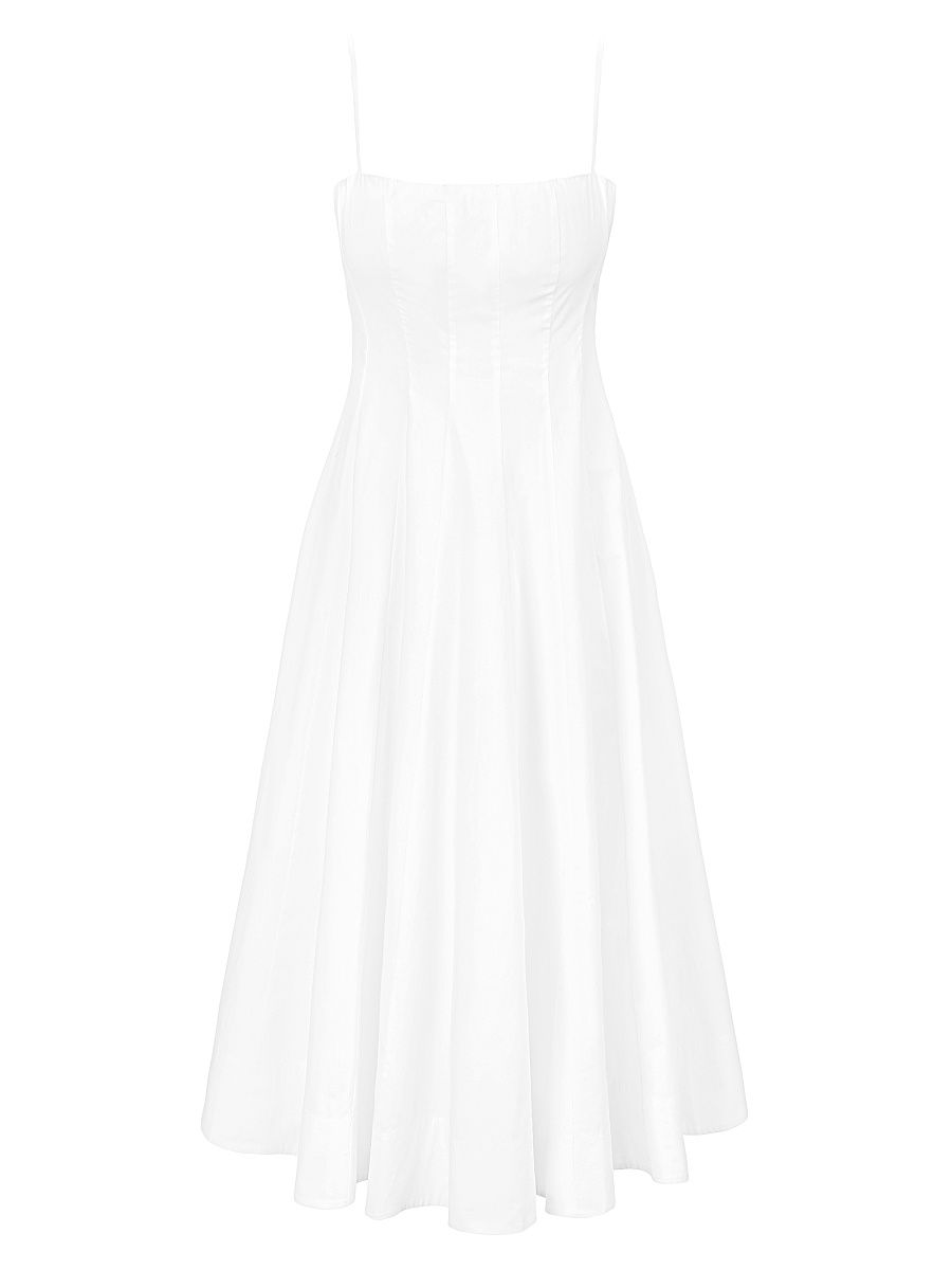 Women's Wylie Stretch-Cotton Midi-Dress - White - Size 12