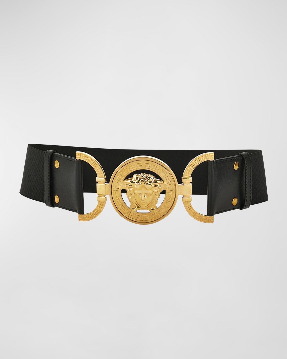 Medusa Wide Elastic & Leather Belt