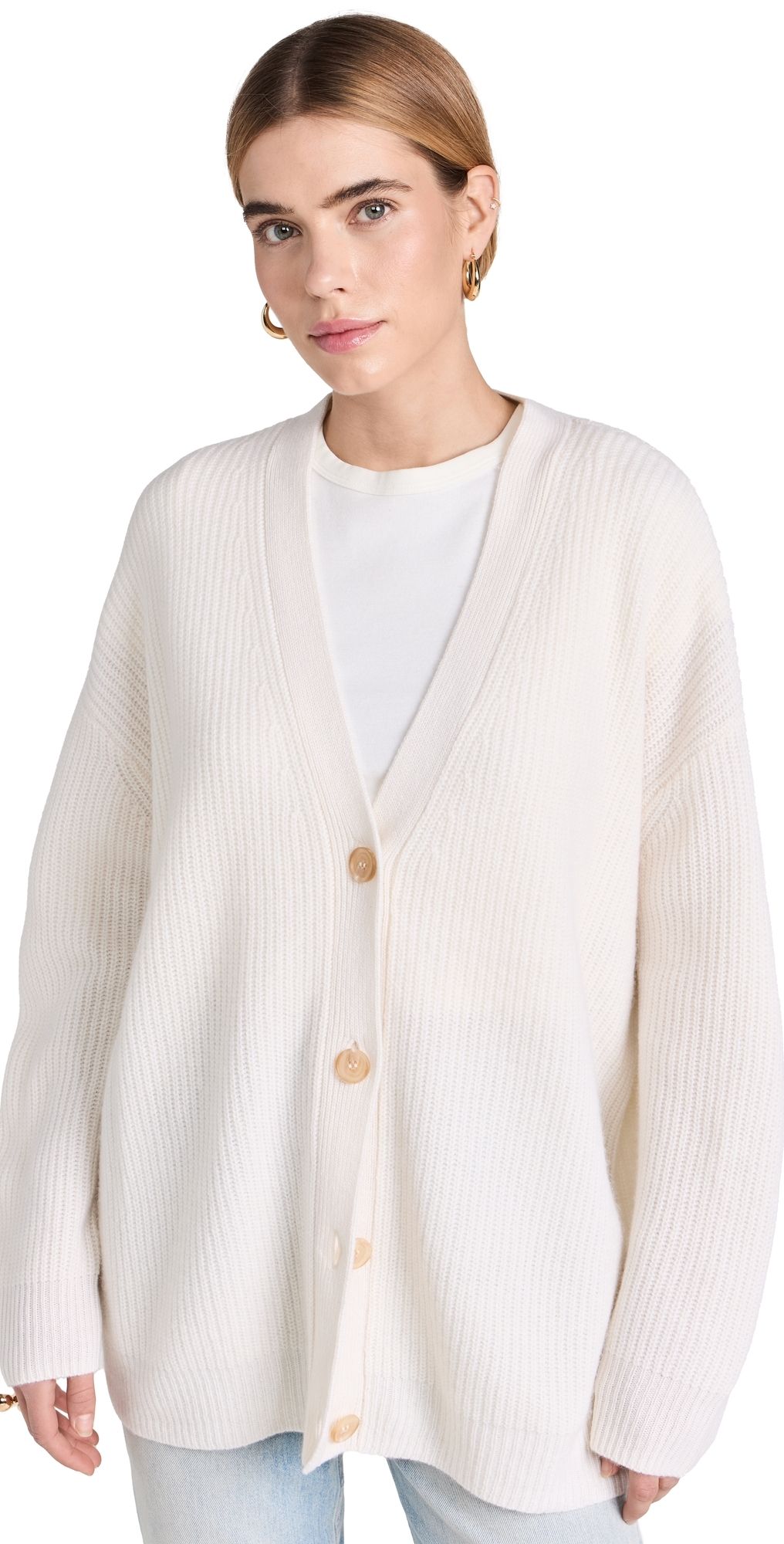 Jenni Kayne Cashmere Cocoon Cardigan Ivory XS