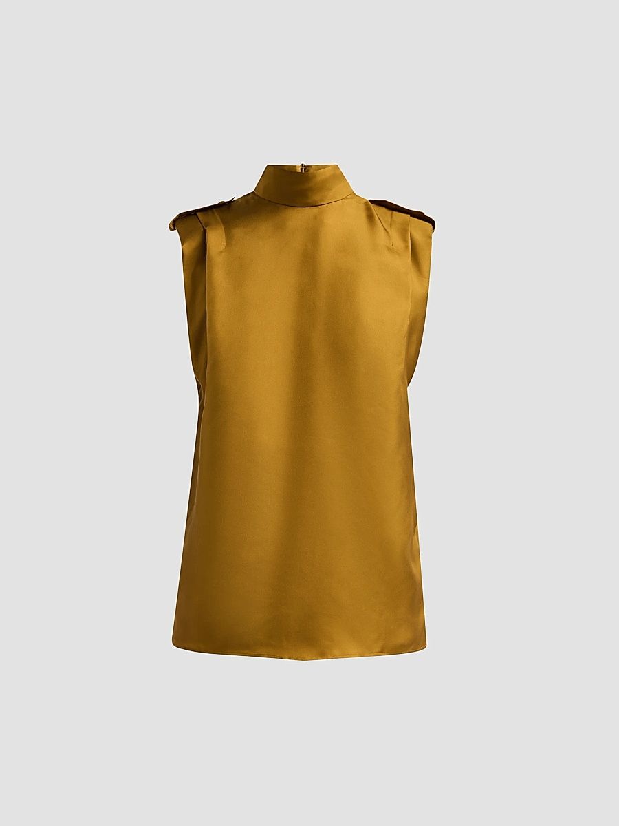 Zimmermann Women's Silk Sleeveless Tuck Blouse - Chartreuse - Size 0