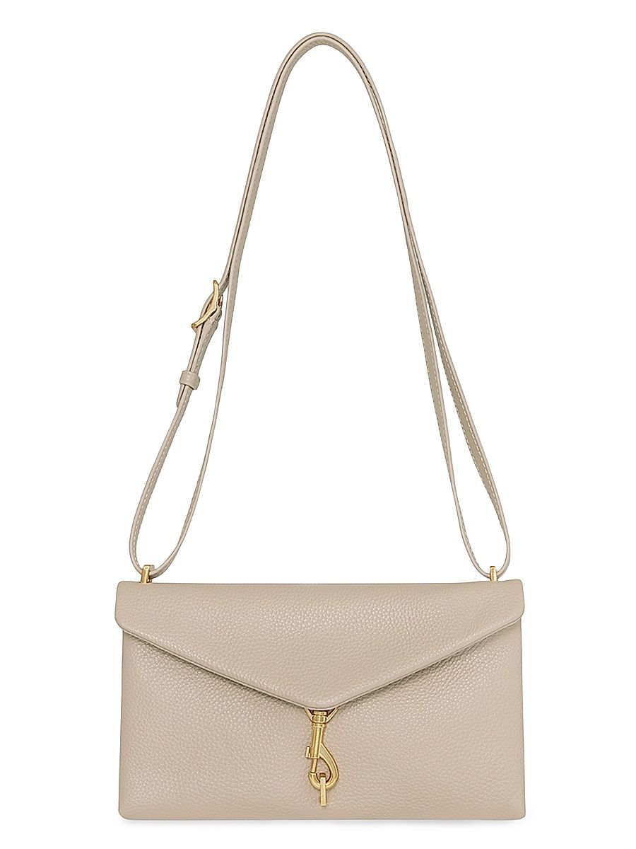 Women's Megan East-West Leather Crossbody Bag - Cream