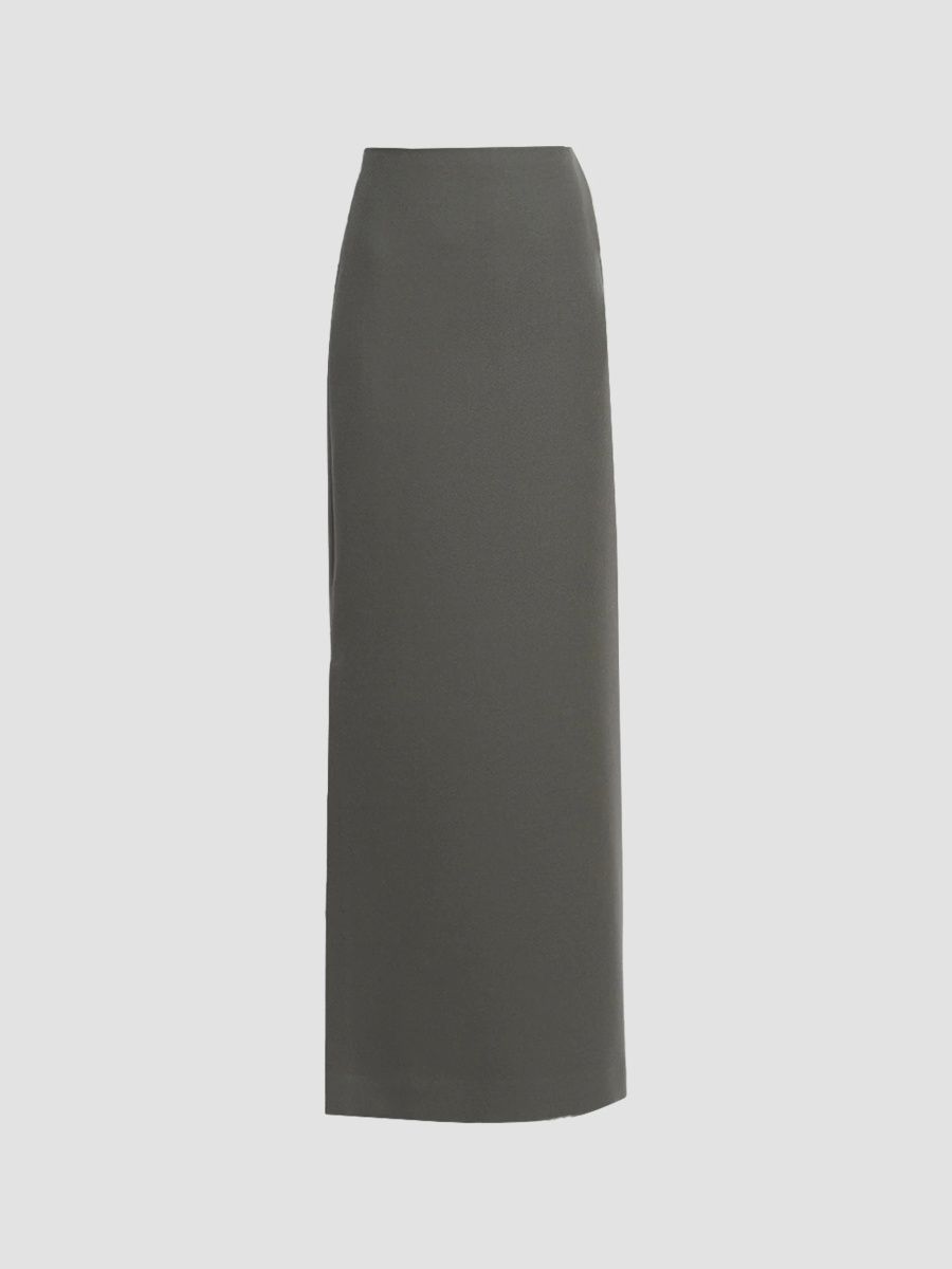 Issey Miyake Women's Calligraph Wool Maxi Skirt - Gray - Size Medium