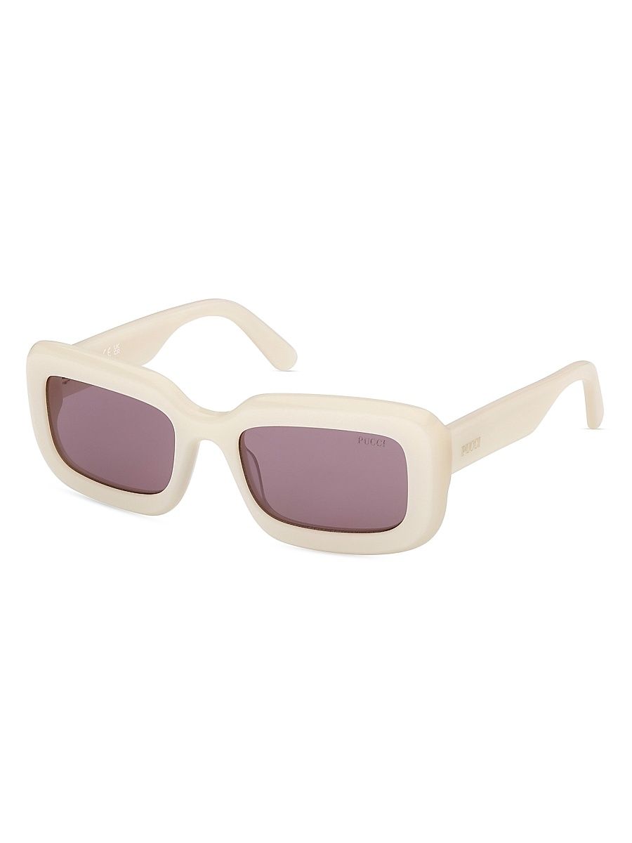 Women's 52MM Rectangular Sunglasses - Ivory Violet