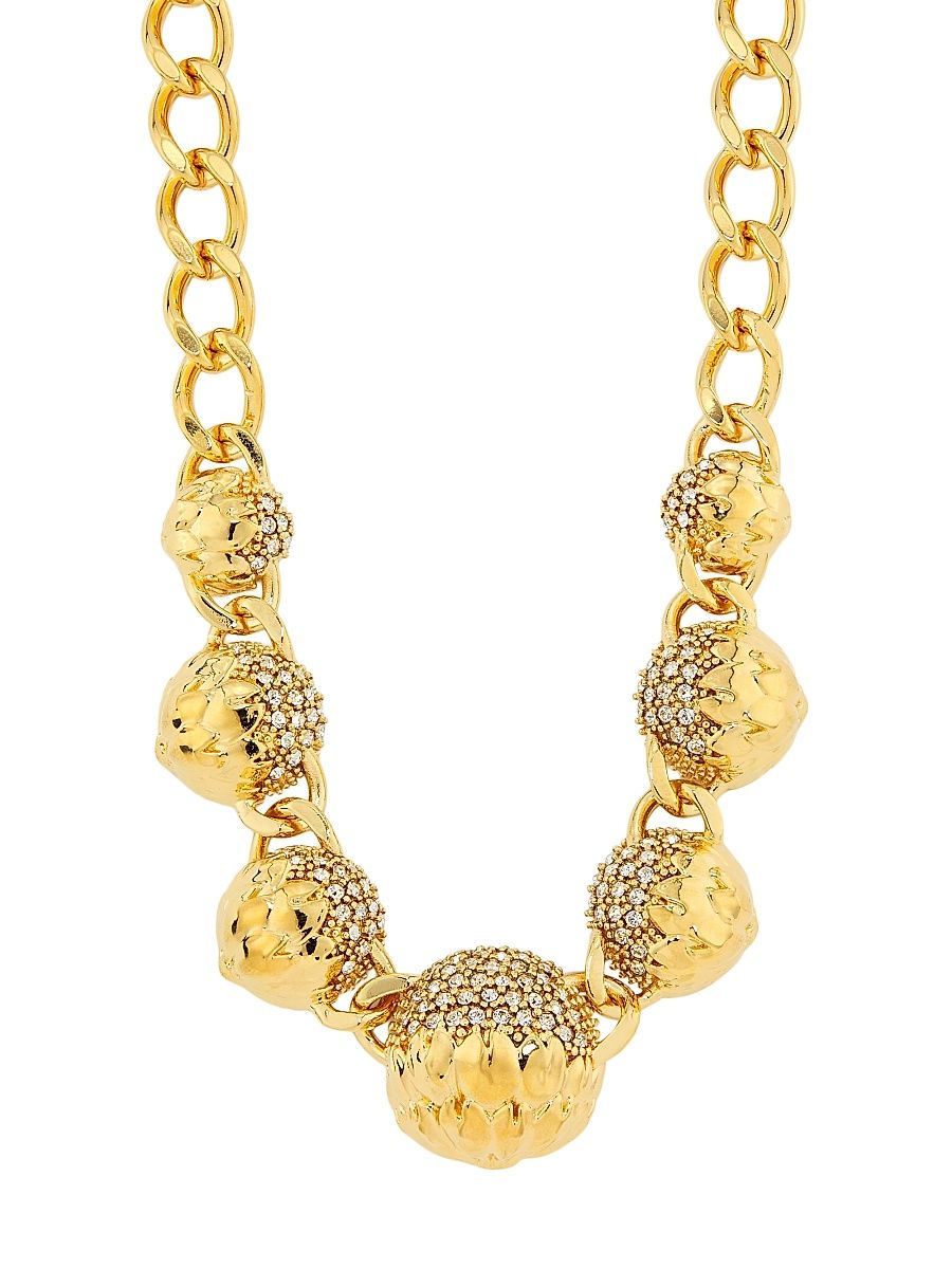Women's 24K-Gold-Plated & Glass Crystal Artichoke Necklace - Crystal