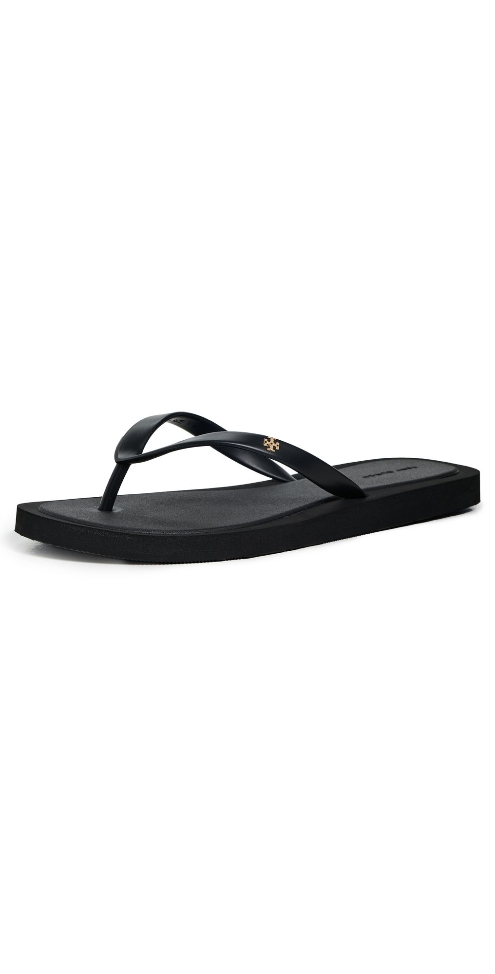 Tory Burch Kira Padded Flip Flops Perfect Black/Gold 7