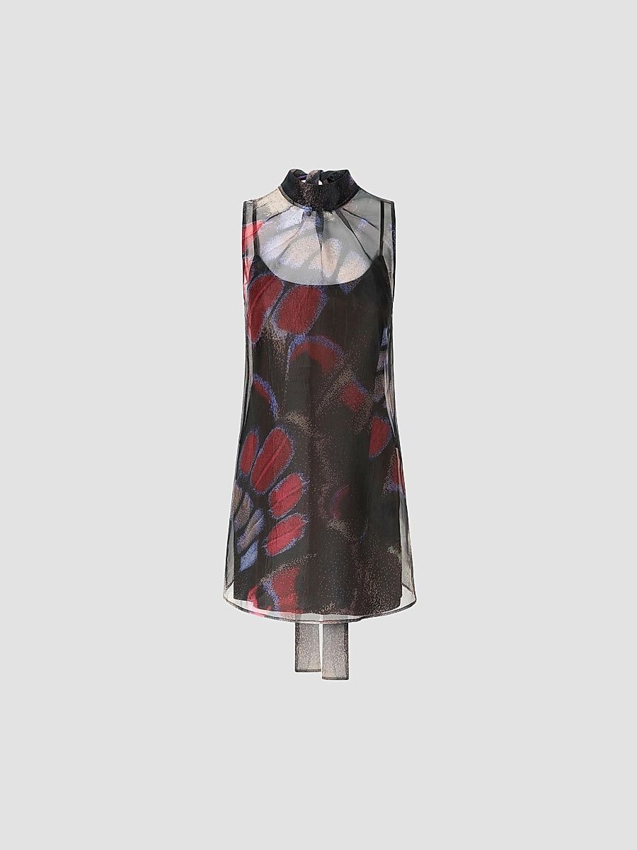 Staud Women's Albee Tieneck A-Line Mini Dress - Butterfly Fuchsia - Size XL