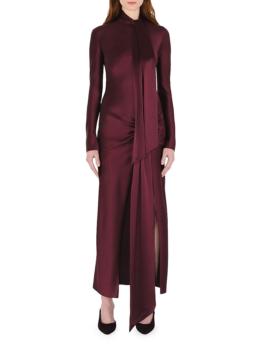 Women's Emilie Tie-Front Maxi-Dress - Oxblood - Size 4