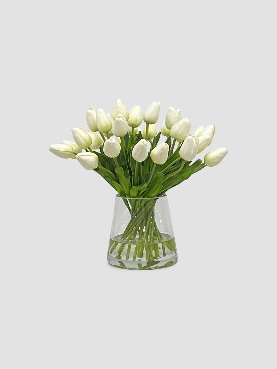 Winward Home Newness Artificial Tulip Floral Arrangement - White