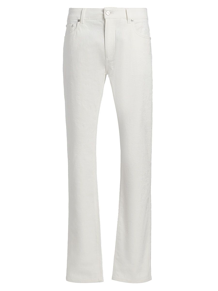 Men's Fuji Jacquard Denim Trousers - Bianco Ottico - Size 40