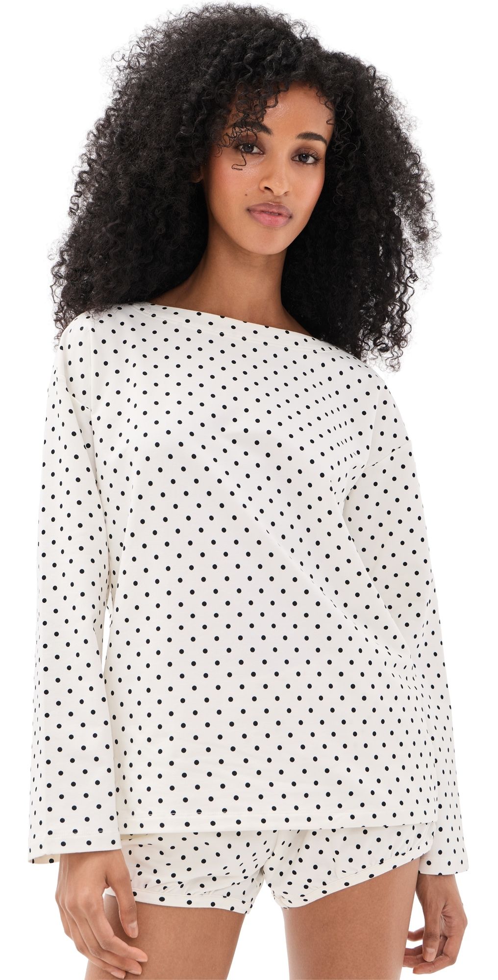 POSSE Tommy Top IVORY BLACK POLKA DOT L
