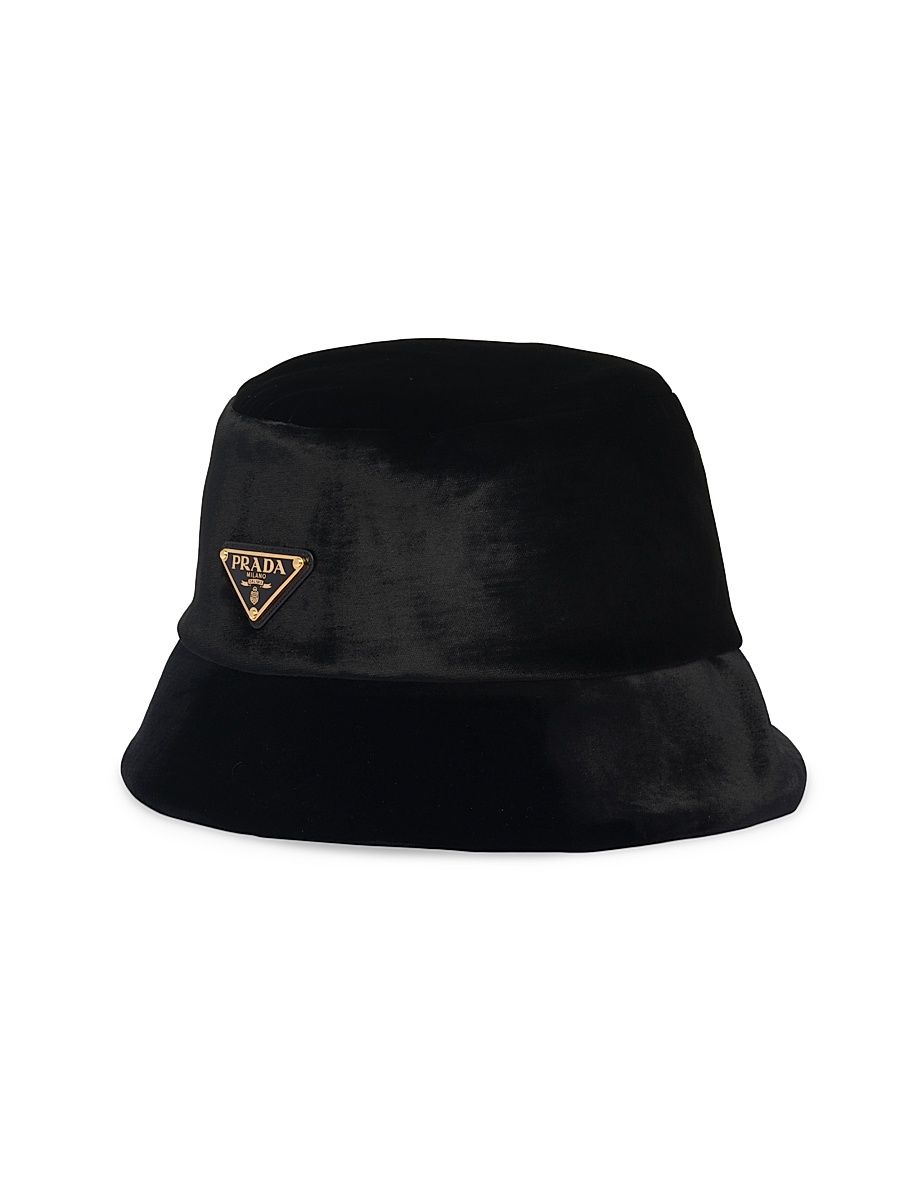 Women's Velvet Bucket Hat - Black - Size Large