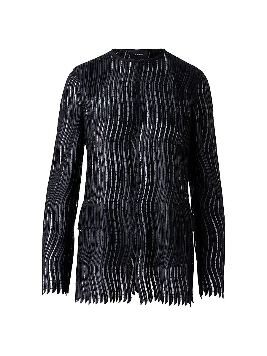 Women's Hekka Wave Guipure Jacket - Black - Size 2