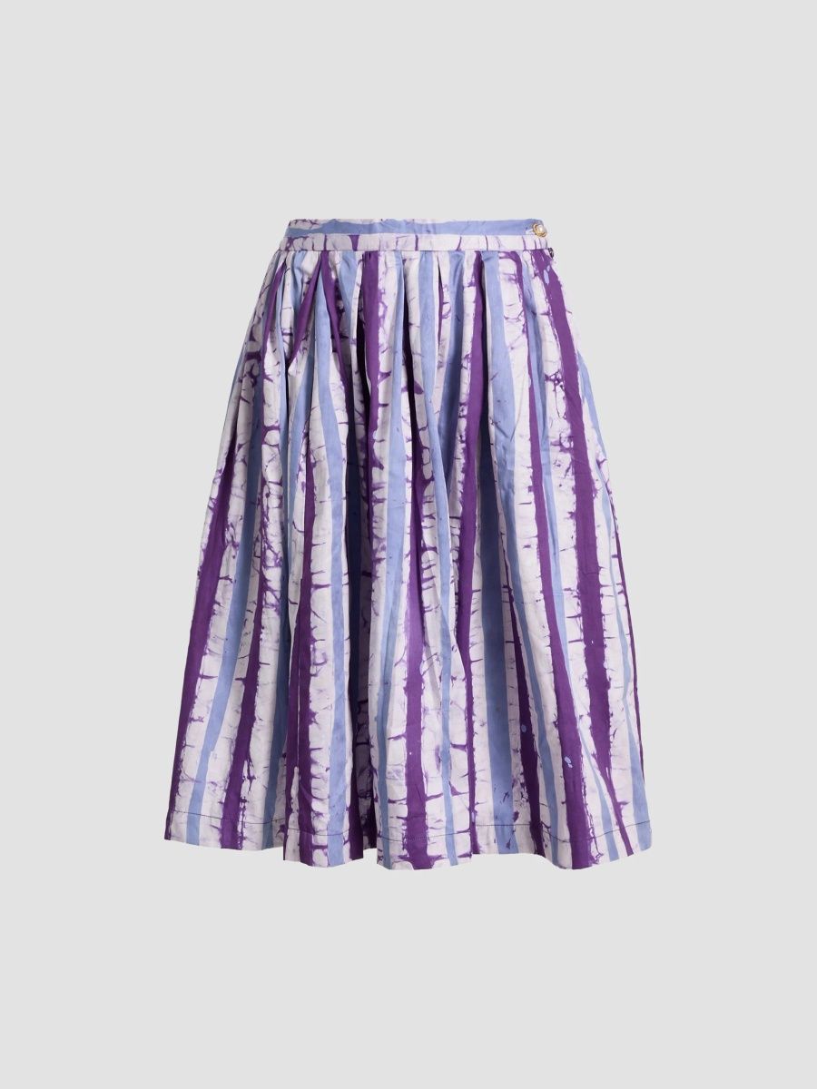 Busayo Women's Tejumola Tie-Dye Striped Cotton Midi-Skirt - Multicolour - Size XS