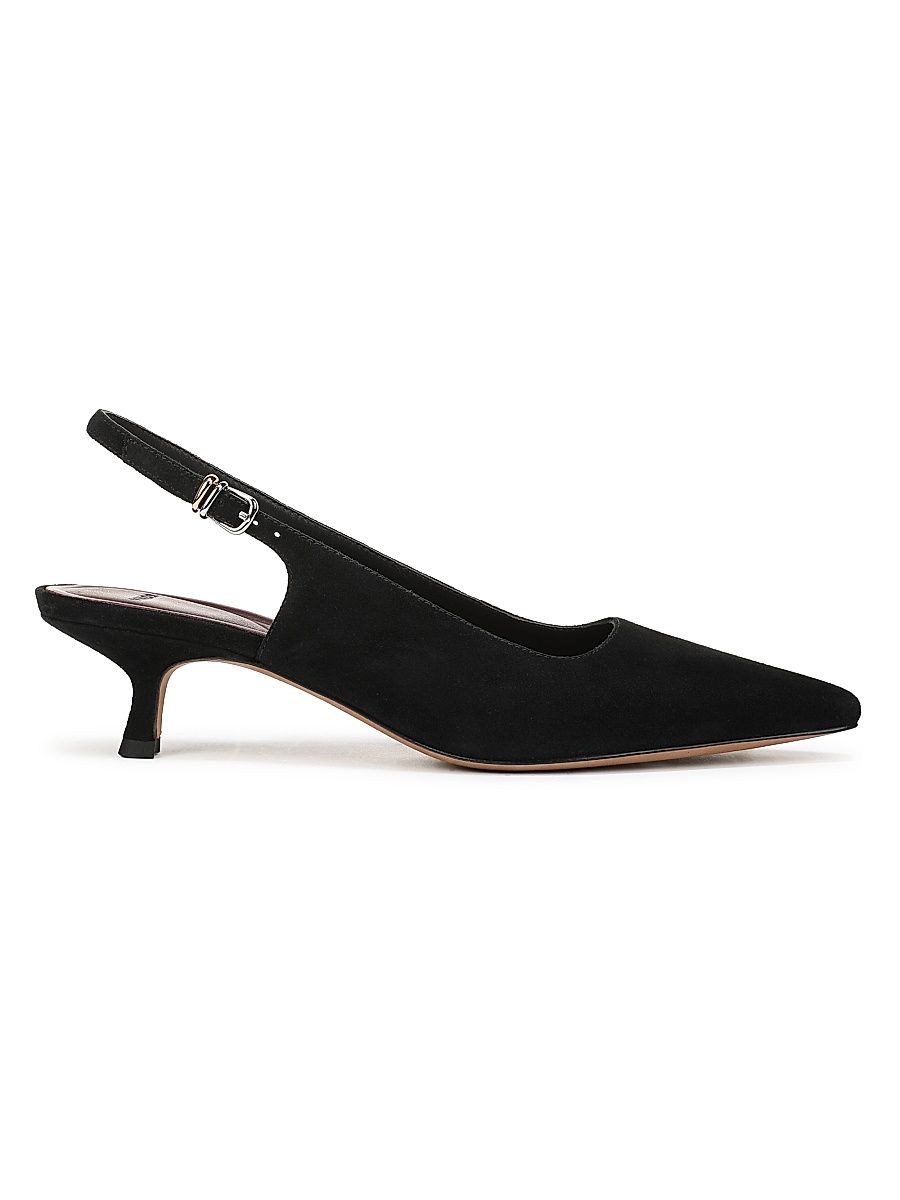 Women's Sabra 45MM Suede Slingback Pumps - Black - Size 11
