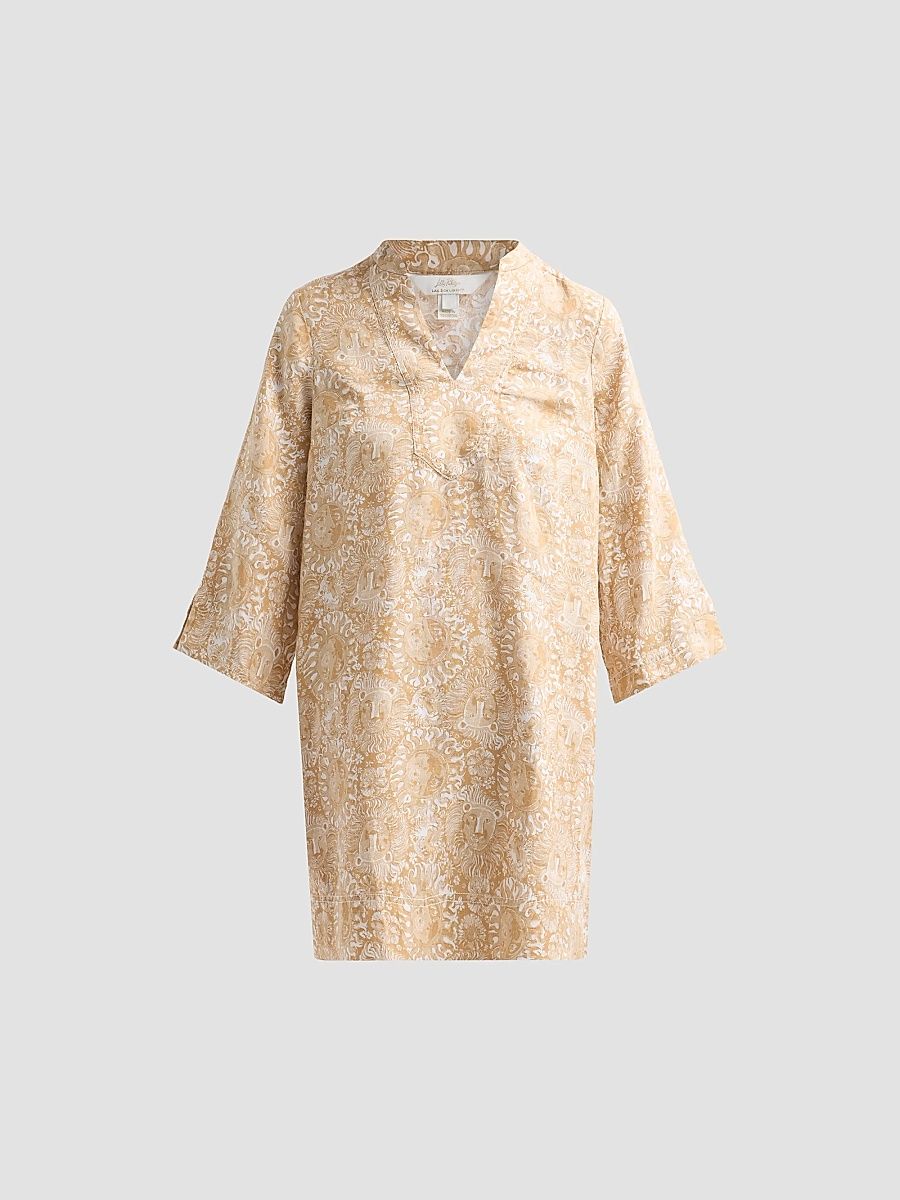 Lilly Pulitzer Women's Annadetta Linen Tunic Dress - Iced Latte - Size 16