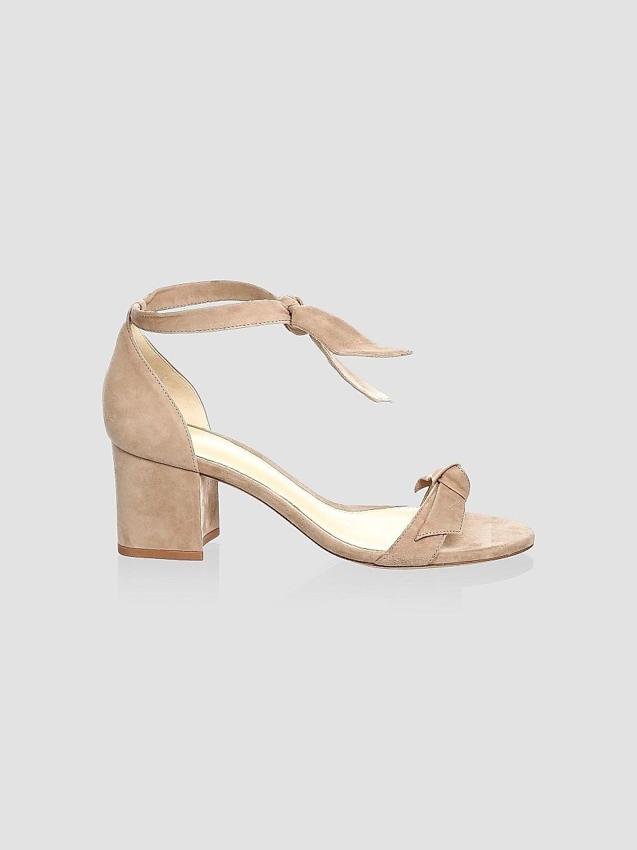 Alexandre Birman Women's Clarita Bow Suede Sandals - Cameo - Size 6.5