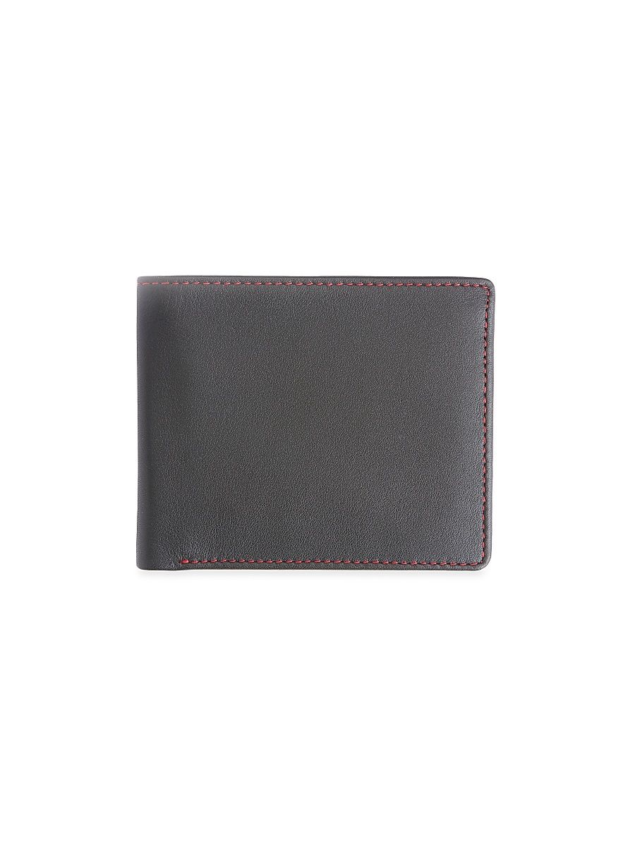Men's RFID Blocking Tri-Fold Wallet - Black Red