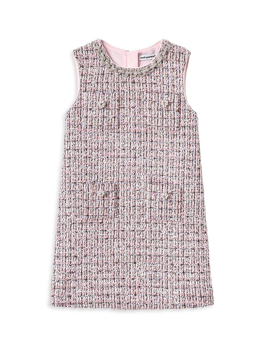 Little Girl's & Girl's Boucle Shift Dress - Pink - Size 7