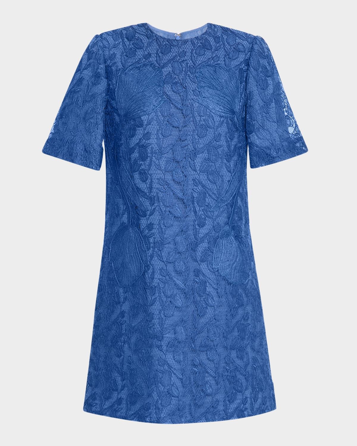 Rachel Tulip Lace Short-Sleeve Mini Tunic Dress