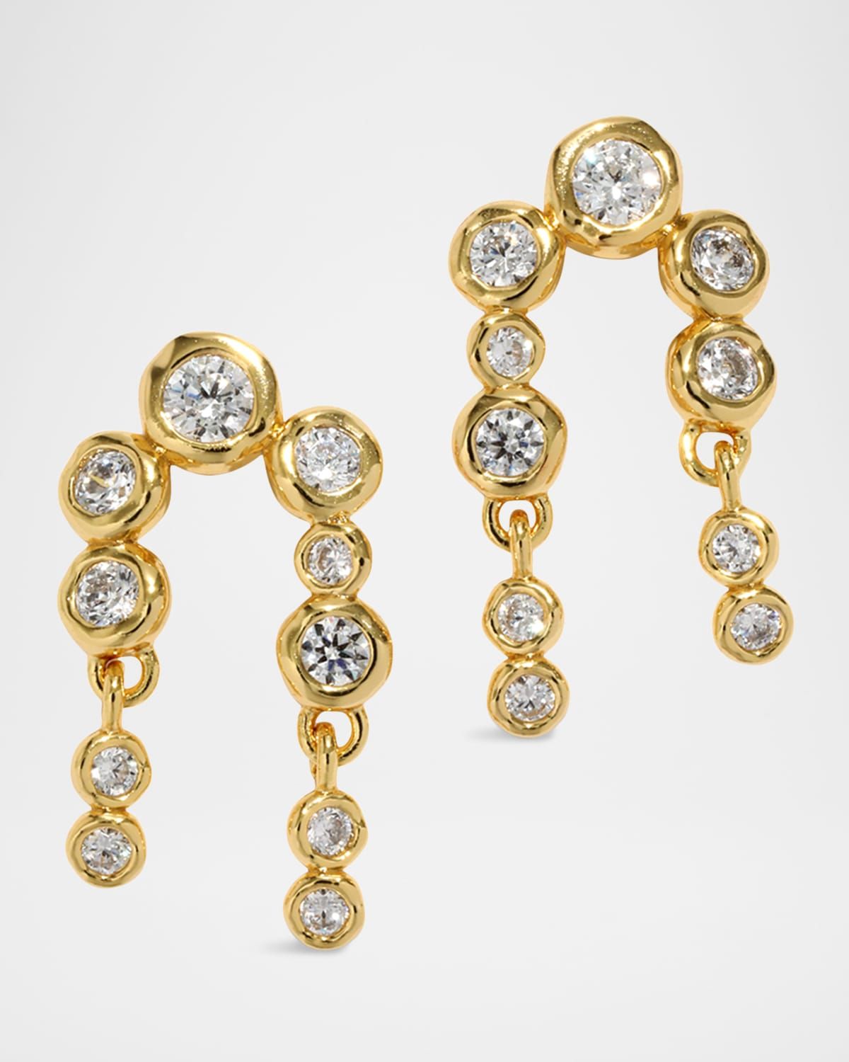 Asterales Gold CZ Arched Post Earrings