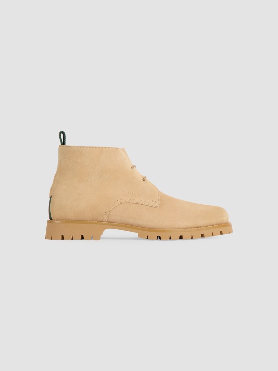 Gucci Men's Primavera Sylke Suede Ankle Boots - Brown Teak - Size 14