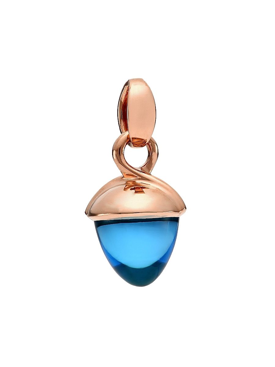 Women's Mikado Bouquet 18K Rose Gold & Swiss Topaz Acorn Pendant - Blue Topaz