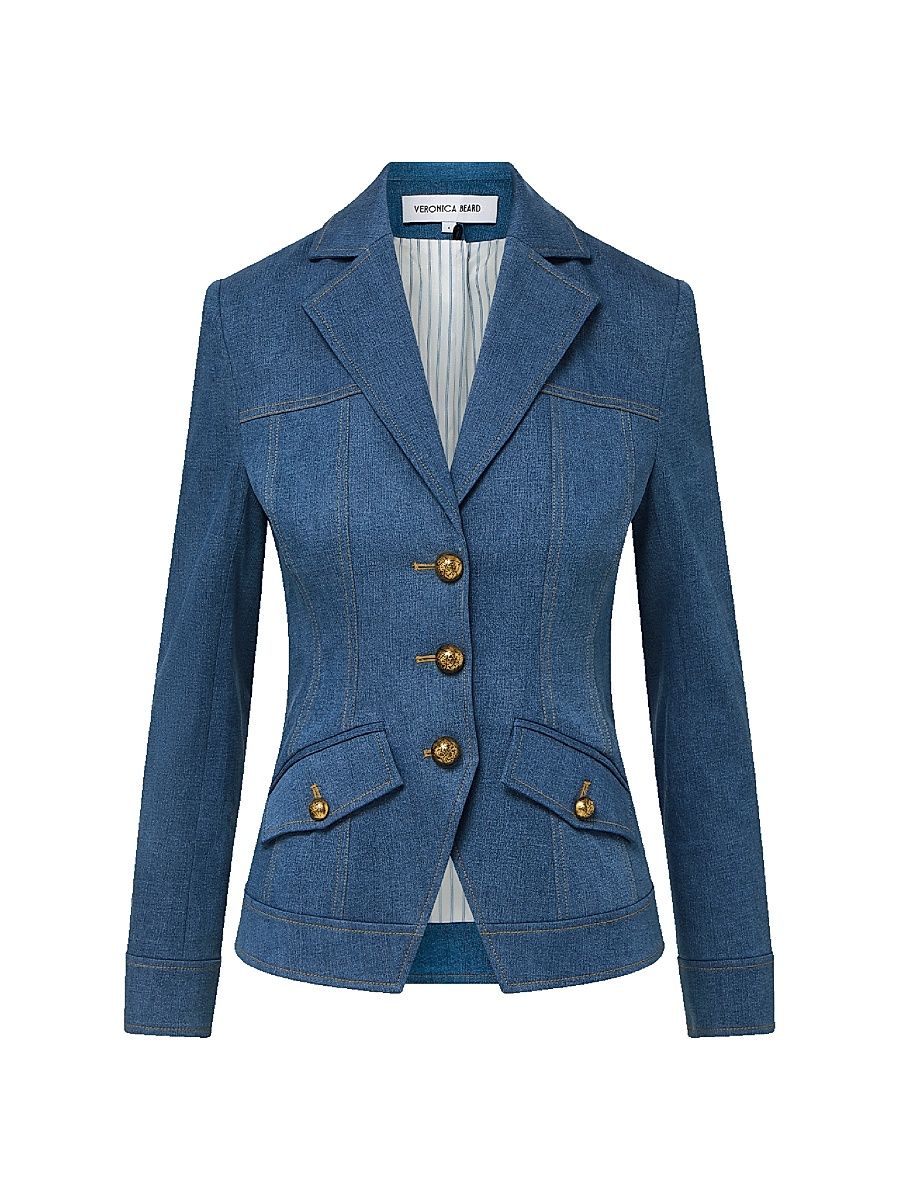 Women's Randy Dickey Cotton-Blend Denim Jacket - Cosmo - Size 12