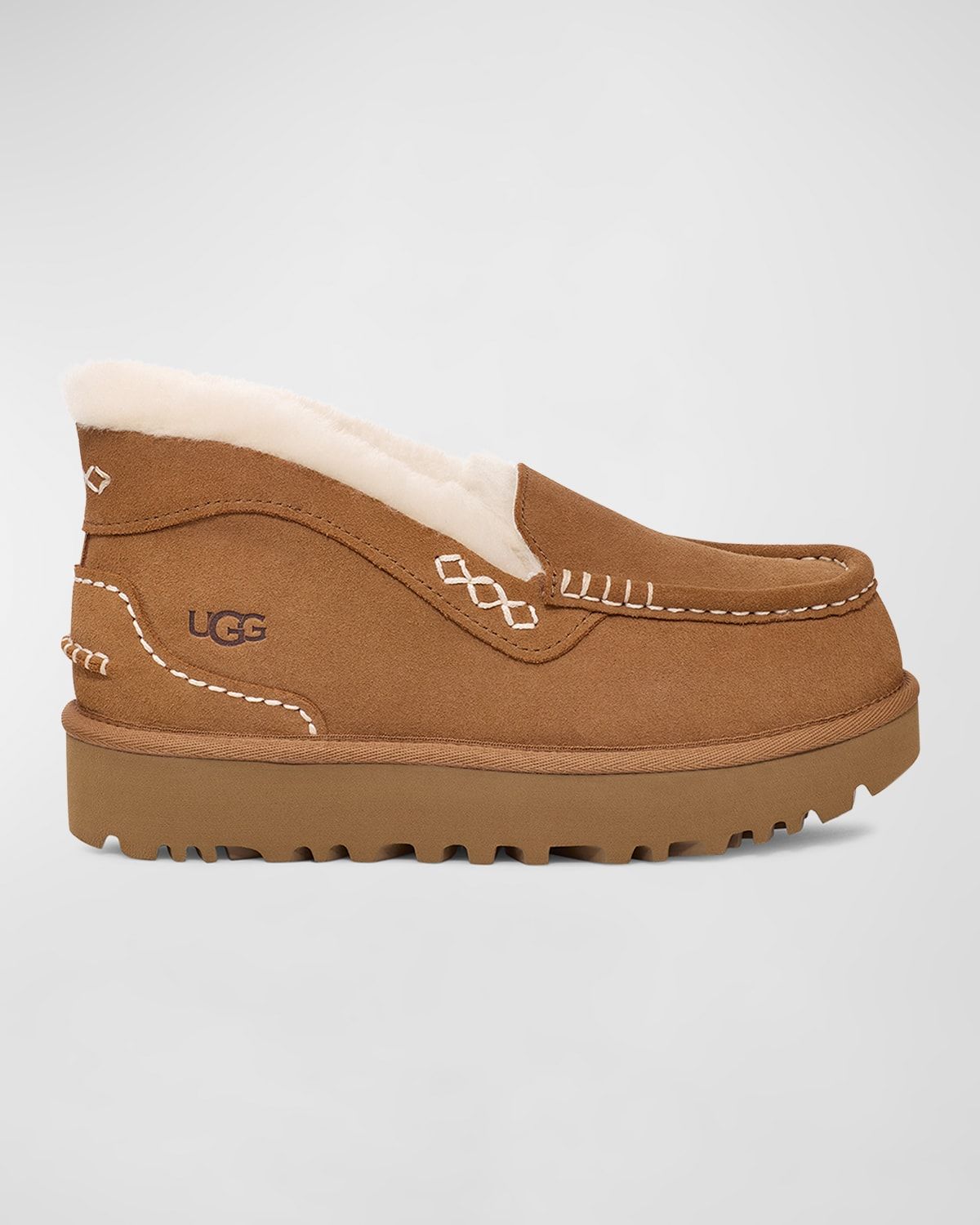 Ansley Suede Shearling Slip-On Loafers