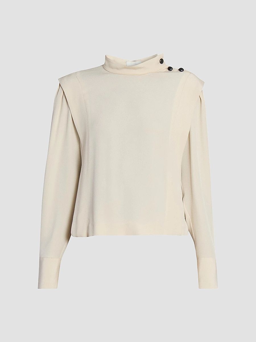 Isabel Marant Women's Felissa Silk-Blend Layered Top - Ecru - Size 10