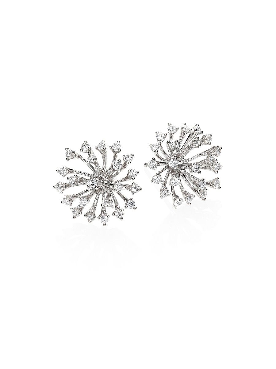 Women's Luminus 18K White Gold & Diamond Earrings - White Gold