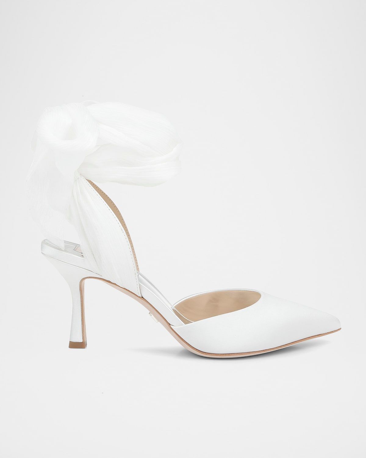 Blaze Satin Ankle-Wrap Halter Pumps