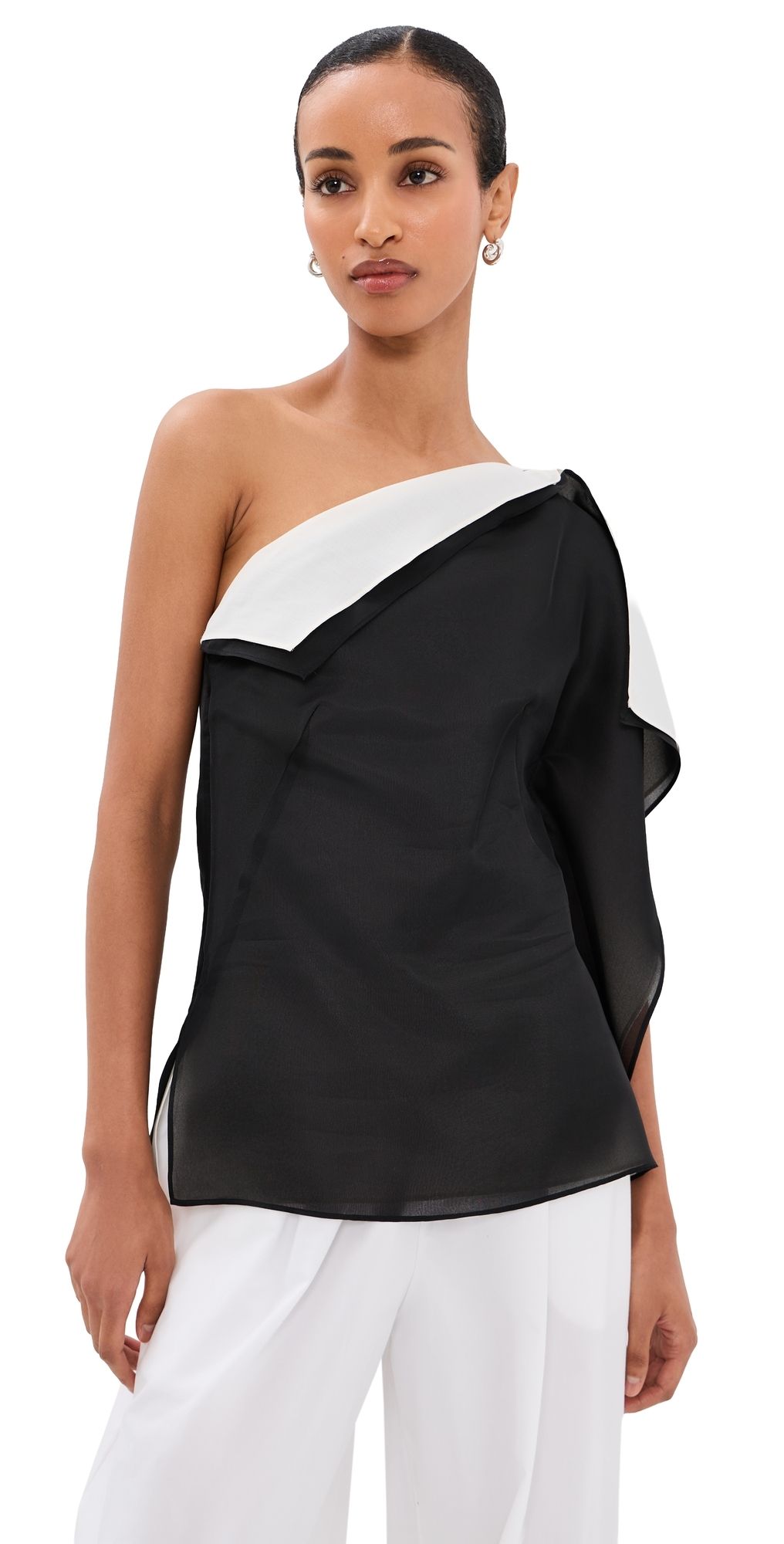 Róhe Sculptural Double Layered Top Black 38