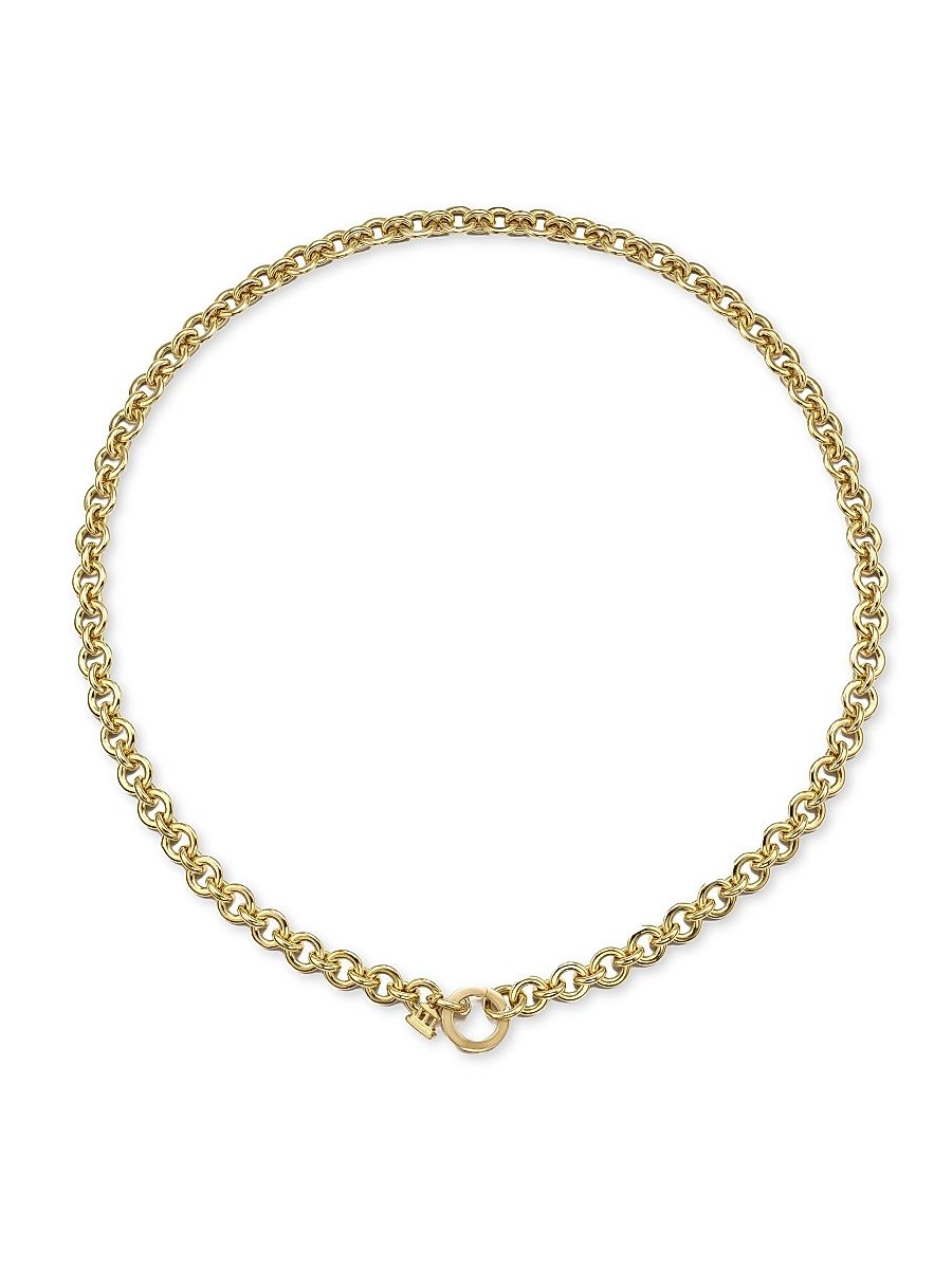 Women's Florence86 18K Yellow Gold Small Jean D'Arc Chain Necklace - Yellow Gold - Size 18