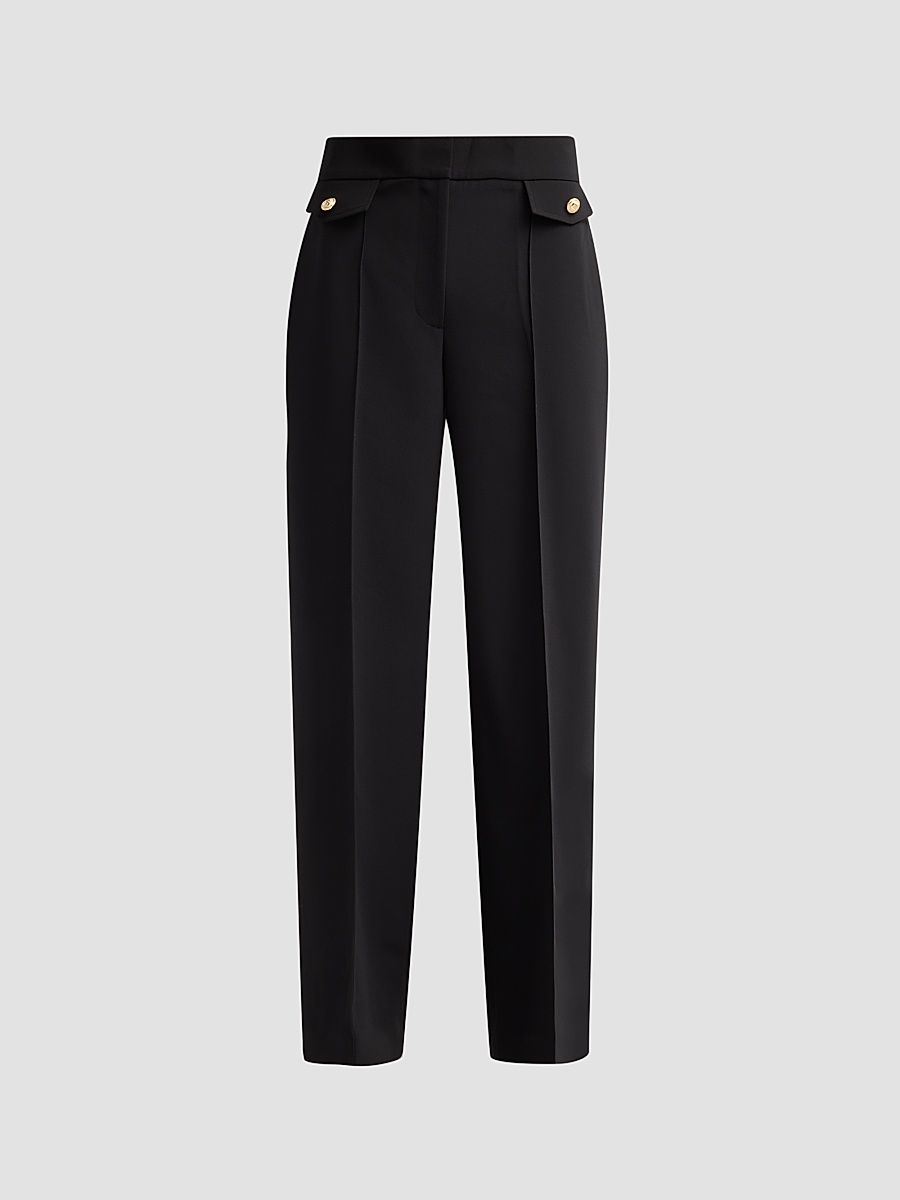 Women's Isla High-Rise Straight-Leg Pants - Noir - Size 16