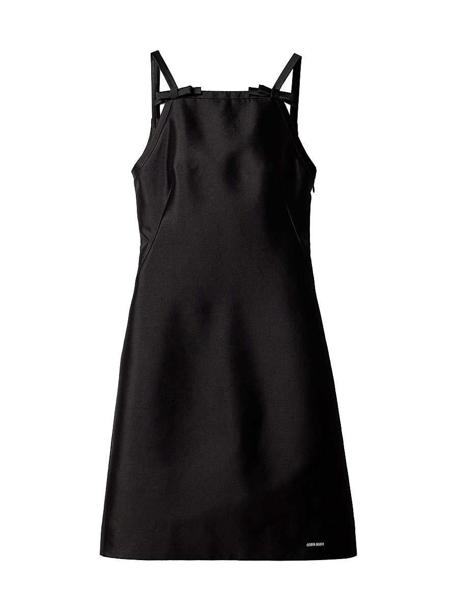 Women's Silk and Wool Mini-Dress - Black - Size 8