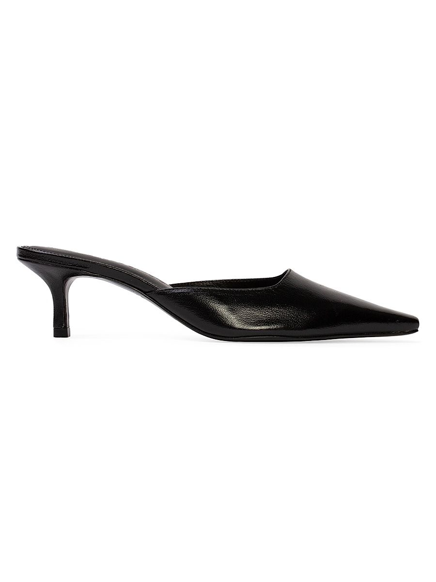 Women's Riley 50MM Leather Mules - Black Leather - Size 10