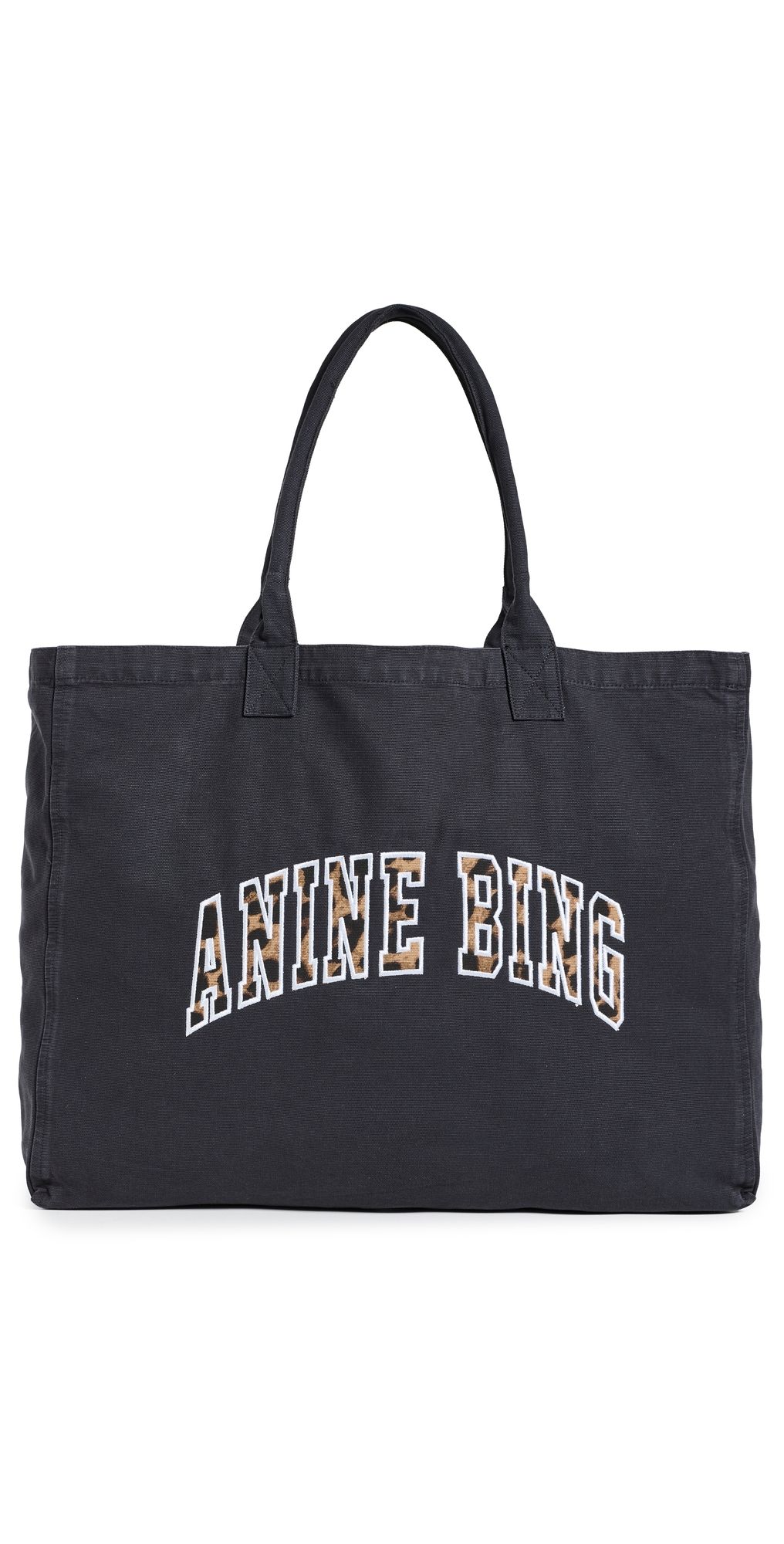 ANINE BING Leo Canvas Tote Washed Black One Size