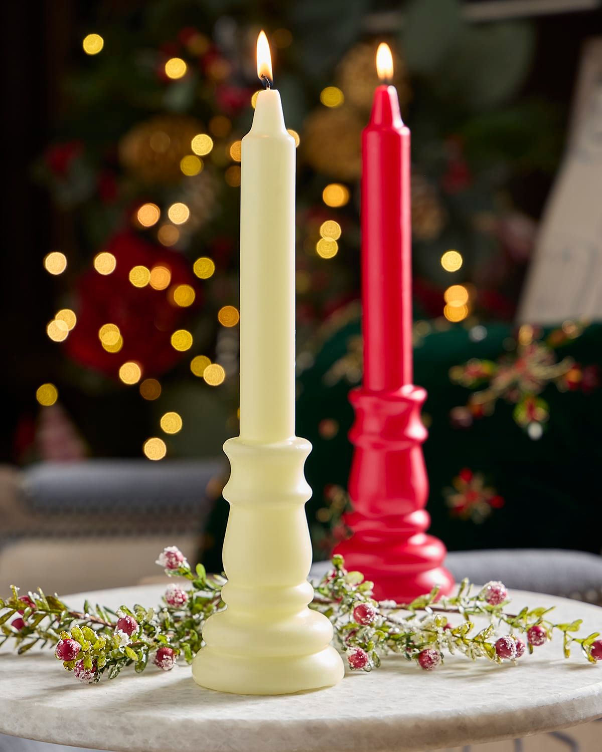 Candlestick-Shaped Candle, Cream