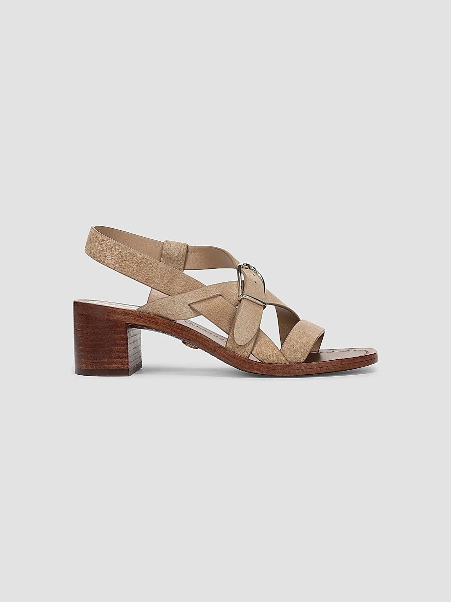 Veronica Beard Women's Etta 55MM Suede Strappy Sandals - Sand - Size 9