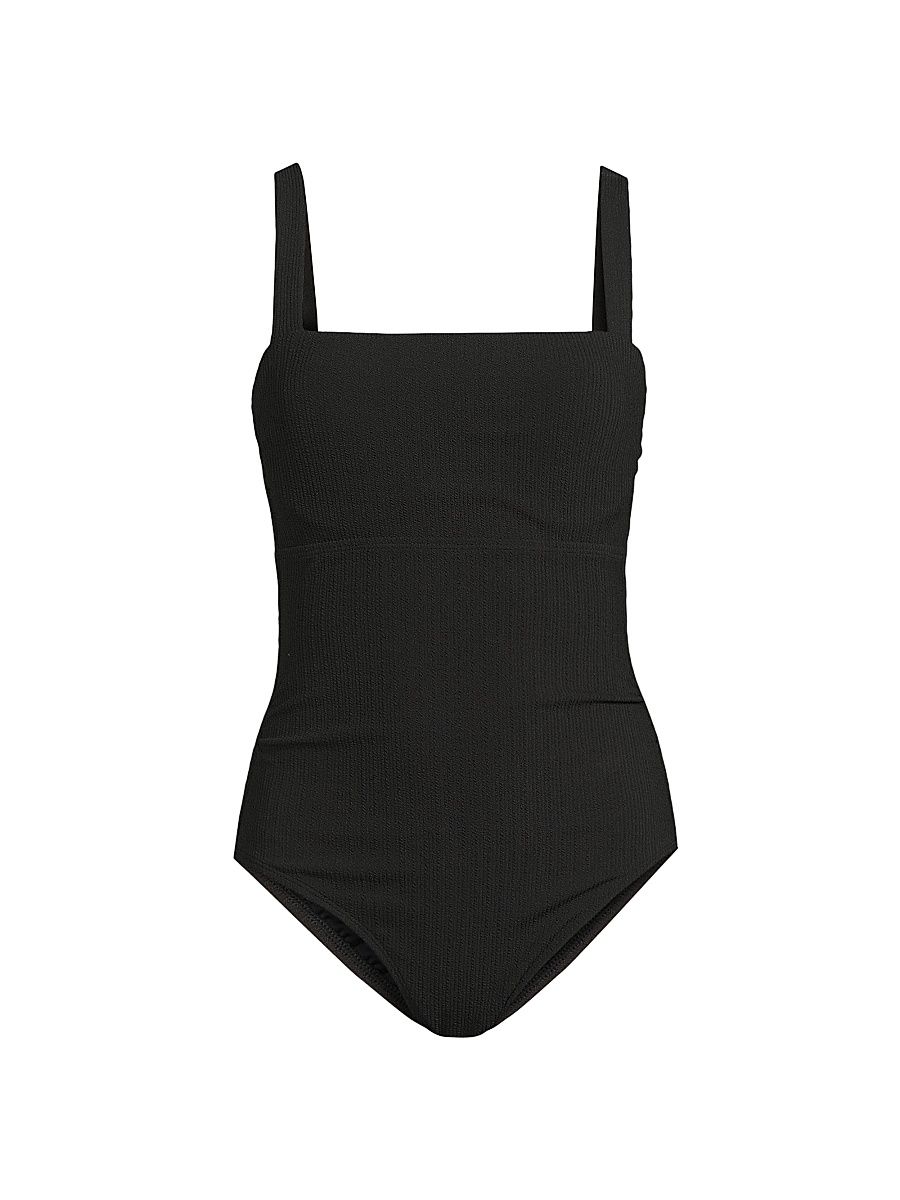 Women's Jori One-Piece Swimsuit - Black Texture - Size Medium