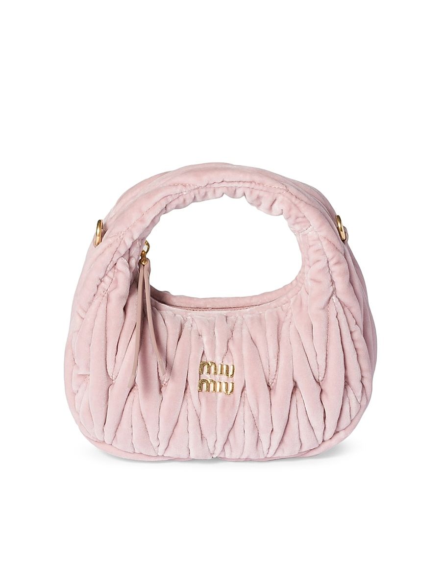 Women's Wander Matelassé Velvet Mini Top Handle Bag - Pink