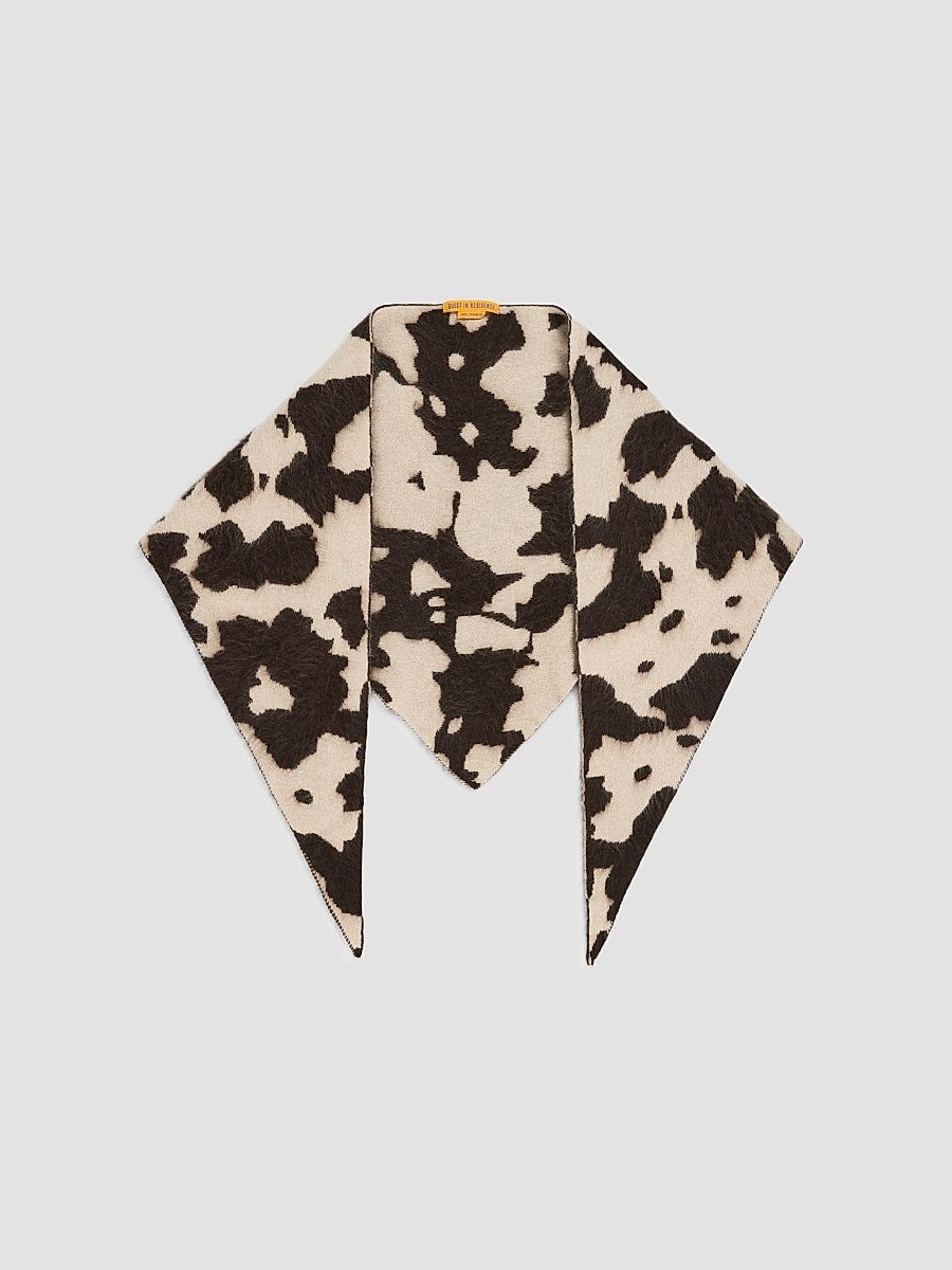 Women's Grizzly Cowhide Wild Rag Cashmere Scarf - Oatmeal Burnt Cocoa