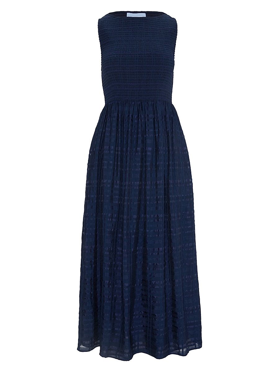 Women's The Cosima Nap Dress - Navy Sheer Plaid - Size XXXL