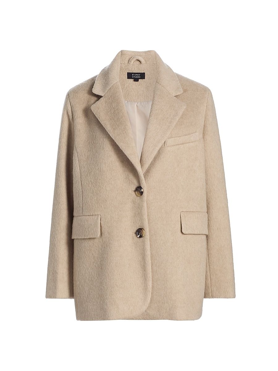 Women's Textured Blazer - Mink - Size Large